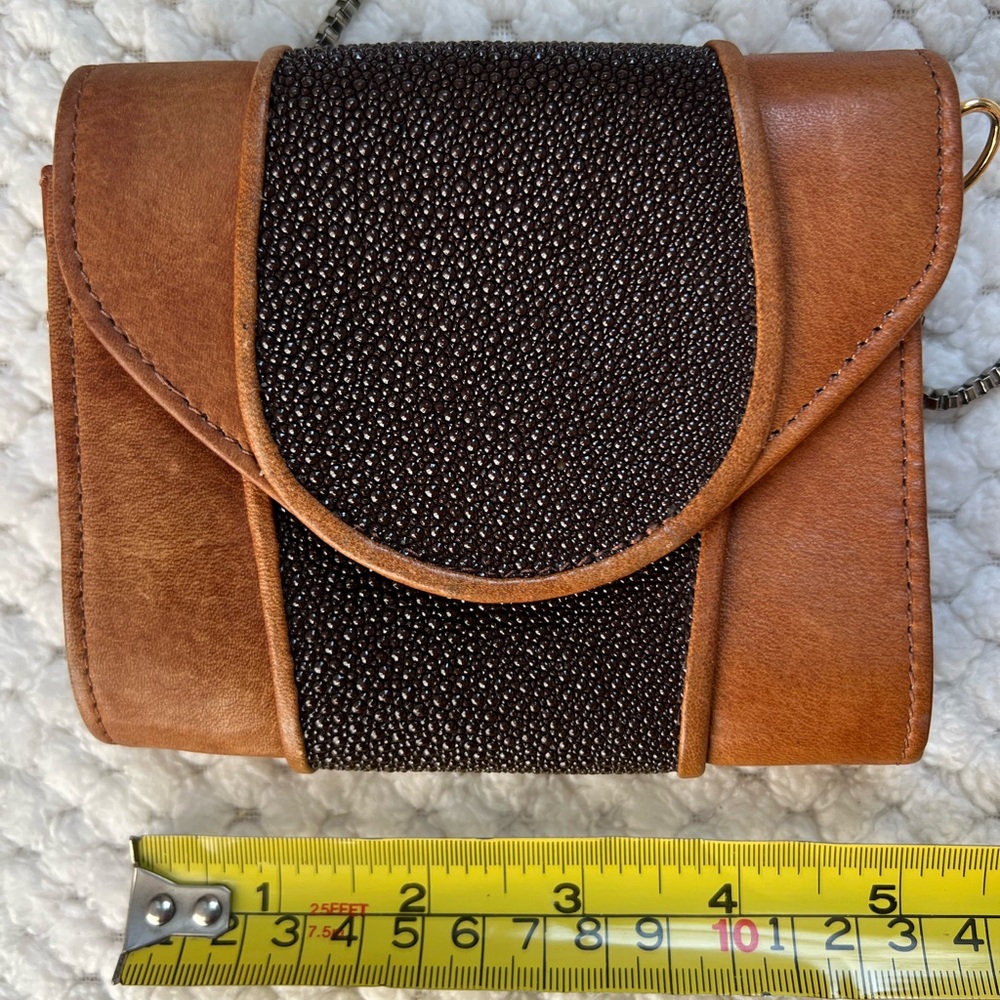 Khirma & Eliazov Leather Chain-Link Crossbody Clutch